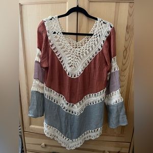 V-neck crochet cover up (new)